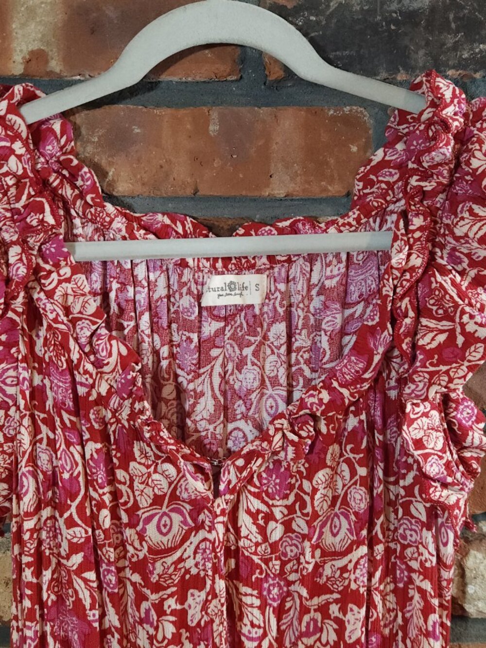 Natural Life Havana Nights Floral Print Tiered Ruffled Maxi Dress Boho Women's S - Picture 7 of 12